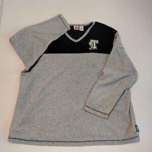 Tweety Looney Tunes Womens 3X V-Neck Long Sleeve Fleece Sweatshirt Gray & Black